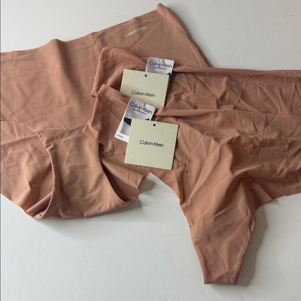 Calvin Klein Assortment of Invisibles Nude Panties 3 Pairs Size XL / 8